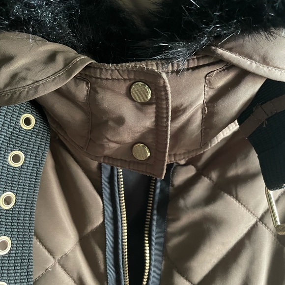 Rich Brown with Black and Gold Detailing Zara Basic Winter Coat - Picture 5 of 8